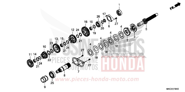 TRANSMISSION (MAINSHAFT) for Gold Wing MAT MAJESTIC SILVER METALLIC (NHB70) from 2019